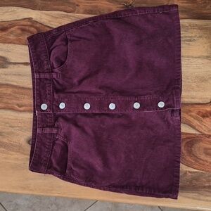 PacSun Button Up Corduroy, Cotton Skirt